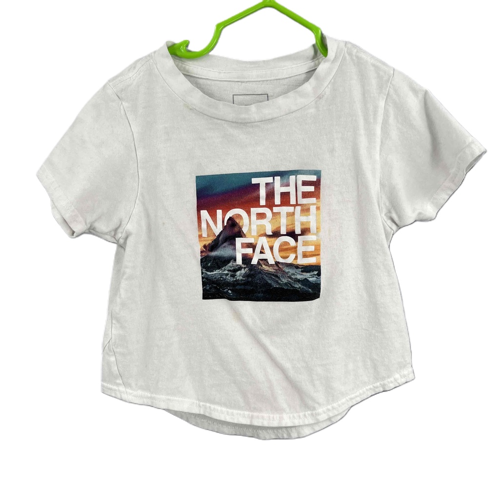The North Face Tee Kids White Graphic Logo Crew Neck Tee Girls Size 5